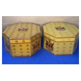 Pair Vintage Empty Hat Boxes