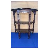 Two Shelf Flat Back Side Table 23x12x24t no ship