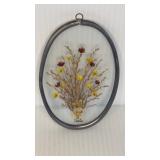 5.5" Oval Pressed Flower in glass