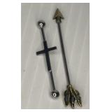 Cross and Tribal Arrow 14ga 1.5" Barbells
