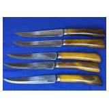 W Richardson Forever Sharp Knives Baklite Handles