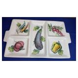 Italy Hand Painted Divided Tray 11x18