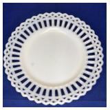 Milk Glass Lace Edge Plate 8"
