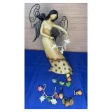 12" Resin Angel w/holiday hangers