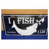 I Fish Vanity Plate metal new