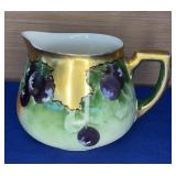 Limoges France Cider Pitcher signed MH Dorothy 6"