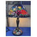 Tiffany Style Stained Glass Lamp 32" 3 bulb note