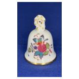 1998 Herend Hungary Porcelain Bell 2.25"