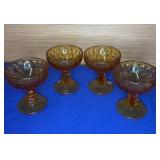Fenton Amber Colonial Thumbprint Sherbets 4.25"