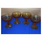 Fenton Amber Colonial Thumbprint Sherbets 4.25"