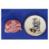 Hummel Club Pin & Tiny Plate 1"/1.25"