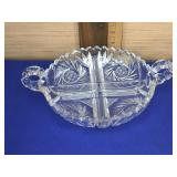 Cut Crystal Divided Dish 2x8