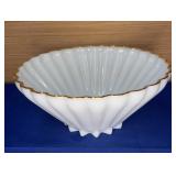 Anchor Hocking Gold Rim Fluted Serving Bowl 11"