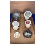 Flat lot miniature Souvenir Cups Saucers and stand