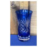 Cut to Clear Cobalt Blue Crystal Glass 4"