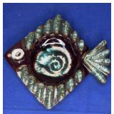 7.5x8 Pottery Fish Ashtray