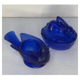 Cobalt Blue Bunny on Nest 2.5" / Bird