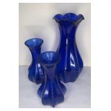 Cobalt Blue Vase Lot 5-7"