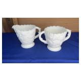 Westmoreland Milk Glass Bramble Cream/Sugar 3.5"