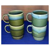 Vintage Green Stacking Cups note crack on one