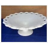 Anchor Hocking Lace Edge Milk Glass Compote note