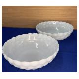 Pair Anchor Hocking Bubble Serving Bowls 8"