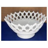 Westmoreland Doric Milk Glass Lace Edge Bowl 8"