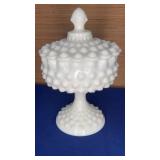 Fenton Hobnail Pedestal Candy 8"