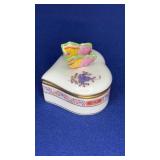 2003 Herend Hungary Porcelain Trinket Box  2"