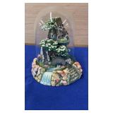 5.5" Franklin Mint Cobblestone Bridge Cottage Dome
