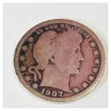 1907 United States Quarter-Dollar Coin 1907 United States Quarter-Dollar Coin