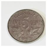1923 Canadian 5 Cent Coin 1923 Canadian 5 Cent Coin