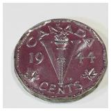 1944 Canadian Steel 'Victory' 5 Cent Coin 1944 Canadian Steel 'Victory' 5 Cent Coin