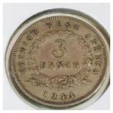 1941 West Africa 3 Pence Coin 1941 West Africa 3 Pence Coin
