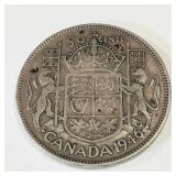 Silver 1946 Canadian 50 Cent Coin Silver 1946 Canadian 50 Cent Coin