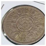 1957 Great Britain Two Shillings Coin 1957 Great Britain Two Shillings Coin