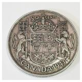 Silver 1943 Canadian 50 Cent Coin Silver 1943 Canadian 50 Cent Coin