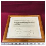 1888 Intercolonial Railway Framed Bill Receipt 1888 Intercolonial Railway Framed Bill Receipt