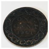 1901 Canadian One Cent Coin 1901 Canadian One Cent Coin