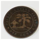 1871 Prince Edward Island One Cent Coin 1871 Prince Edward Island One Cent Coin