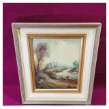 Framed Oil On Board Painting (Vintage) Framed Oil On Board Painting (Vintage)