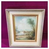 Framed Oil On Board Painting (Vintage) Framed Oil On Board Painting (Vintage)