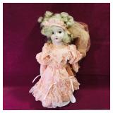 Antique Porcelain Doll With Stand (17' Tall) Antique Porcelain Doll With Stand (17' Tall)