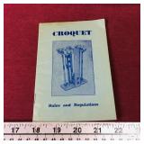Croquet - Rules & Regulations Booklet (Vintage) Croquet - Rules & Regulations Booklet (Vintage)