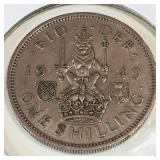 1949 Great Britain One Shilling Coin 1949 Great Britain One Shilling Coin