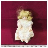 Vintage Porcelain Doll & Stand (7 1/2' Tall) Vintage Porcelain Doll & Stand (7 1/2' Tall)