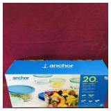 Anchor-Hocking 20-Piece Glass Storage Set (Sealed)