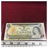 1973 Canadian $1 Banknote Paper Money Bill