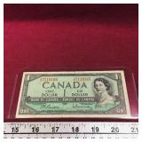 1954 Canadian $1 Banknote Paper Money Bill