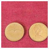 Lot Of 2 1967 Canadian Centennial Penny Coins